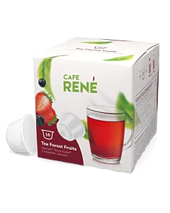 Caf&eacute; Ren&eacute; Forest Fruit Tea package and pod for Dolce Gusto
