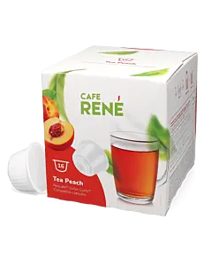 Caf&eacute; Ren&eacute; Tea Peach package and pod for Dolce Gusto
