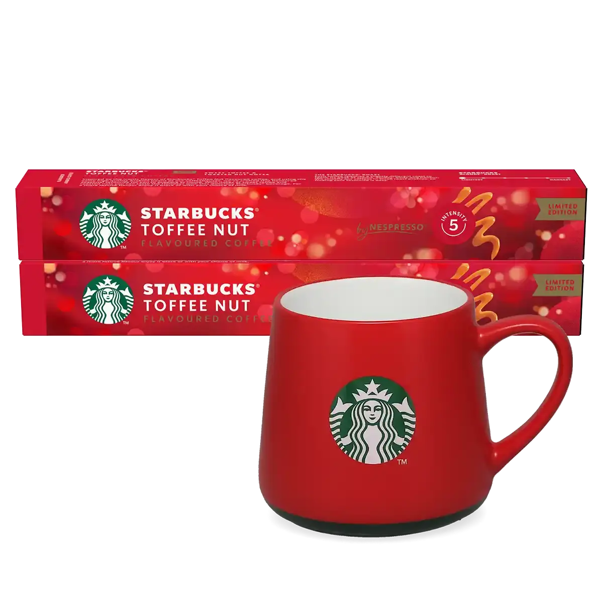 Pacchetto Toffee Nut + tazza rossa