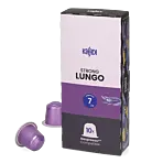 Kaffekapslen Lungo Strong Premium package and pod for Nespresso
